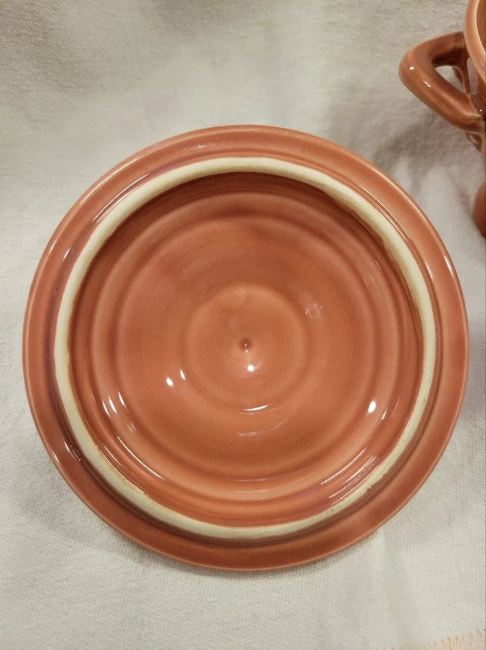 Vintage Homer Laughlin Harlequin Rose Covered Sugar Bowl Pink Fiesta Era